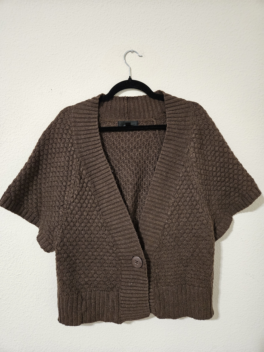 Moschino Brown Short-Sleeve Knit Cardigan